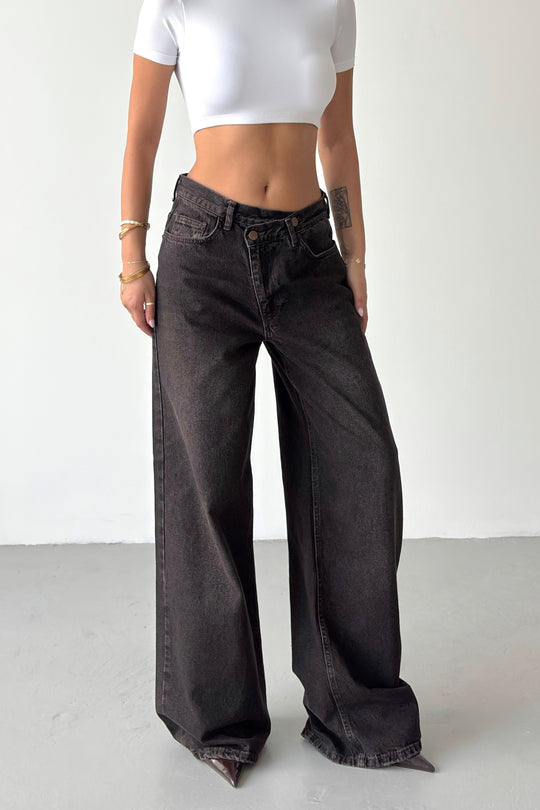 Routines Washed Cross Button Jeans - Vintage Brown 4935