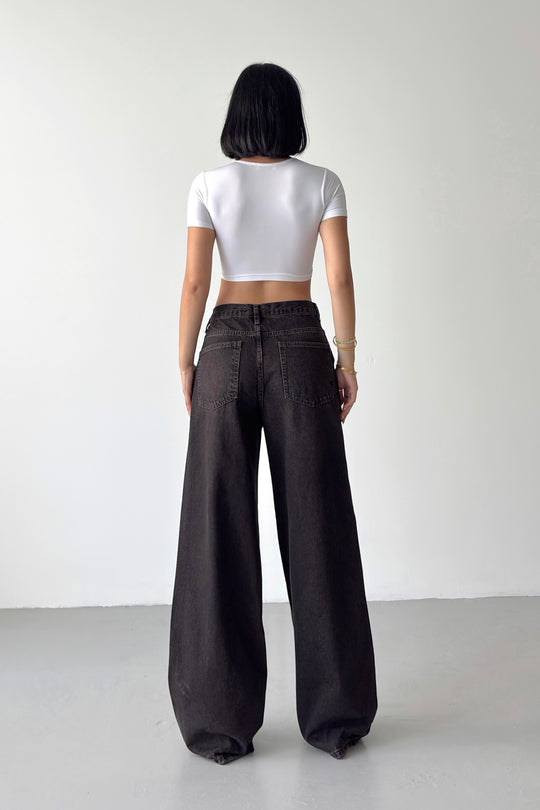 Routines Washed Cross Button Jeans - Vintage Brown 4935