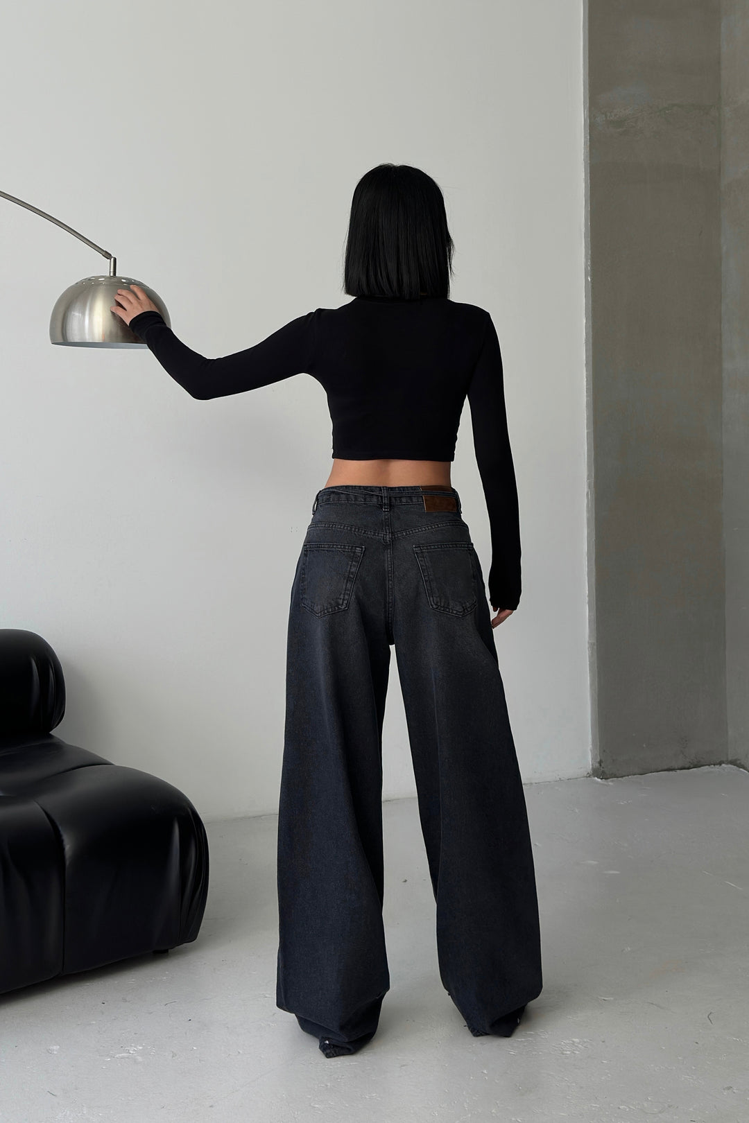 Routines Washed Drawstring Jeans - Anthracite 3652 - ROUTINES