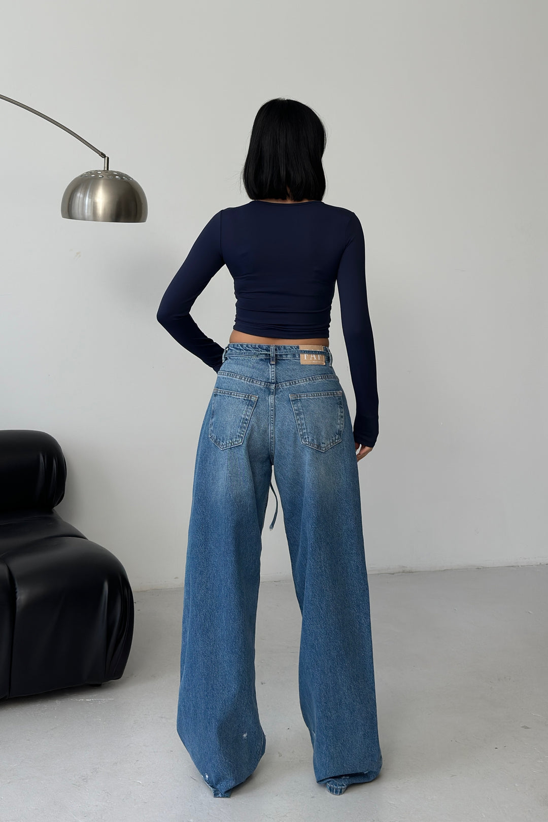 Routines Washed Drawstring Jeans - Deep Blue 3650 - ROUTINES