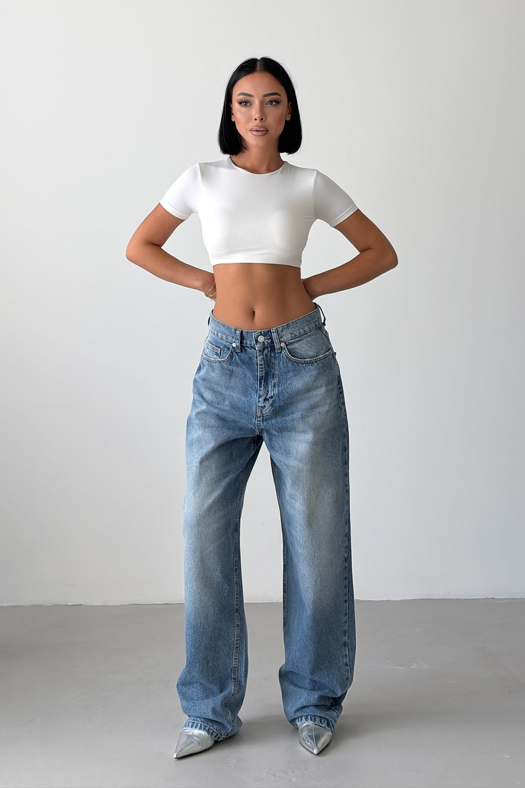Routines Washed Mid-rise Balloon Jeans 1576-1