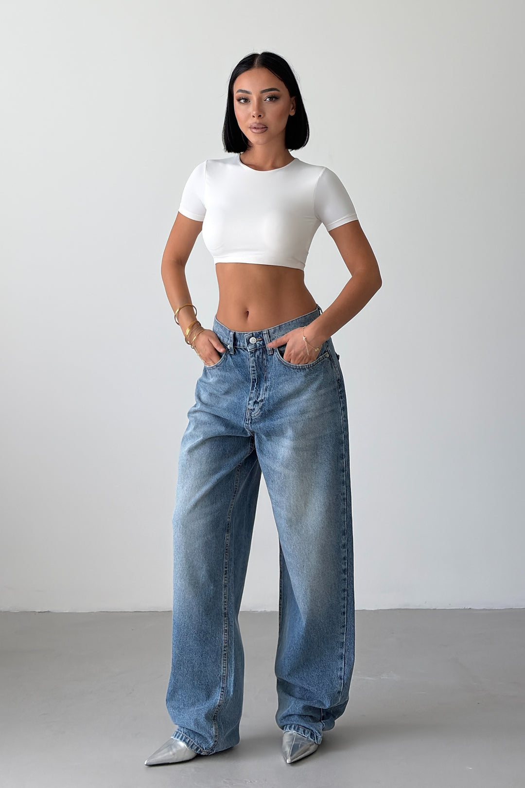 Routines Washed Mid-rise Balloon Jeans 1576-1