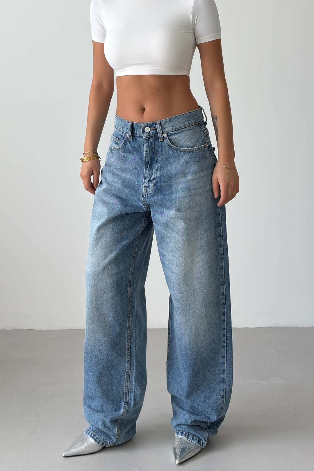 Routines Washed Mid-rise Balloon Jeans 1576-1