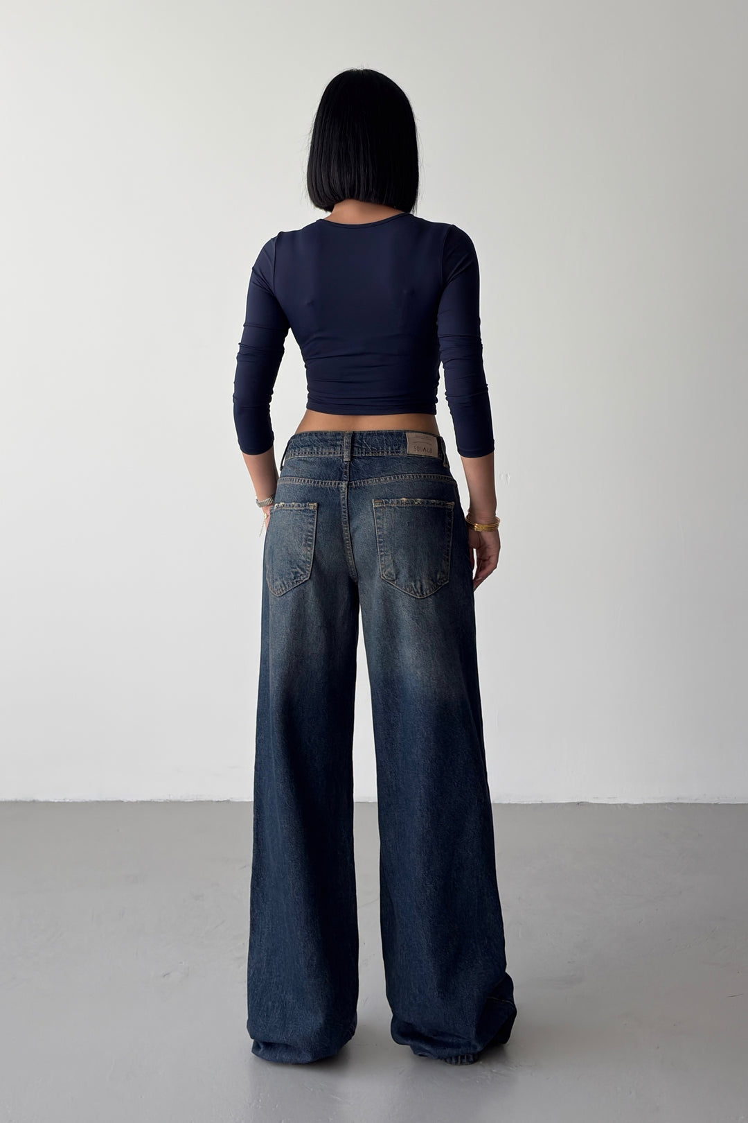 Routines Washed Mid-waist Straight Jeans 1584-1