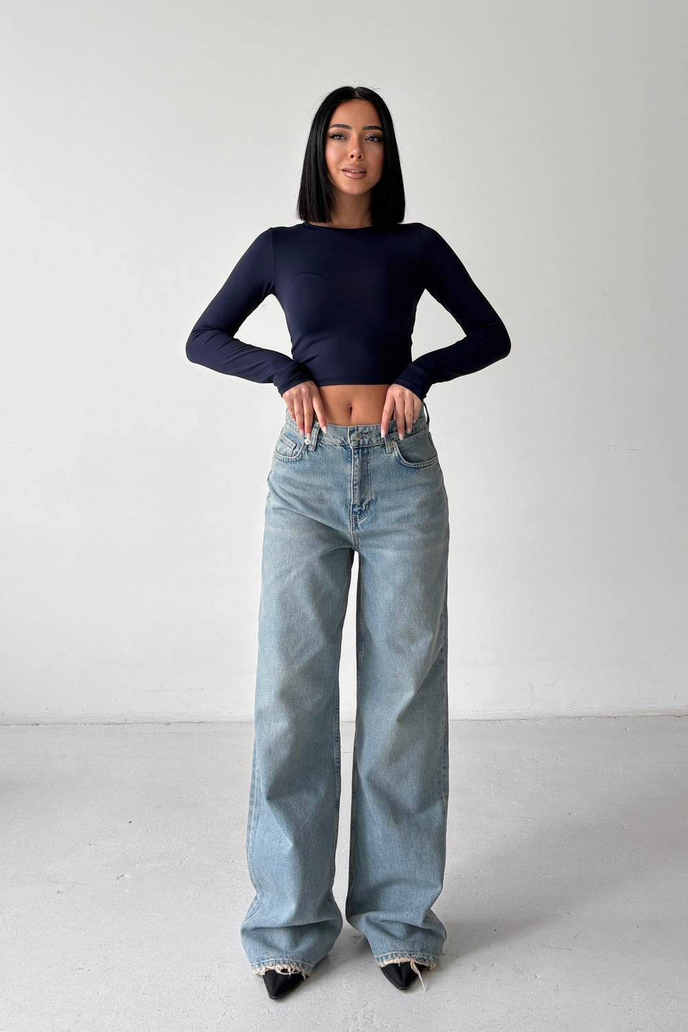 Routines Washed Straight Jeans - Light Blue 3749