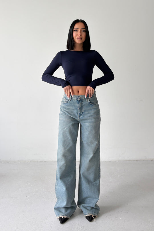 Routines Washed Straight Jeans - Light Blue 3749