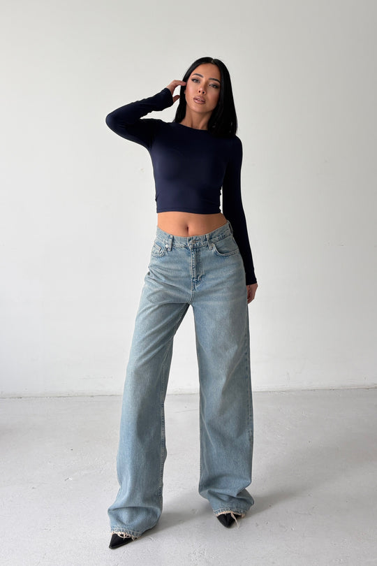 Routines Washed Straight Jeans - Light Blue 3749