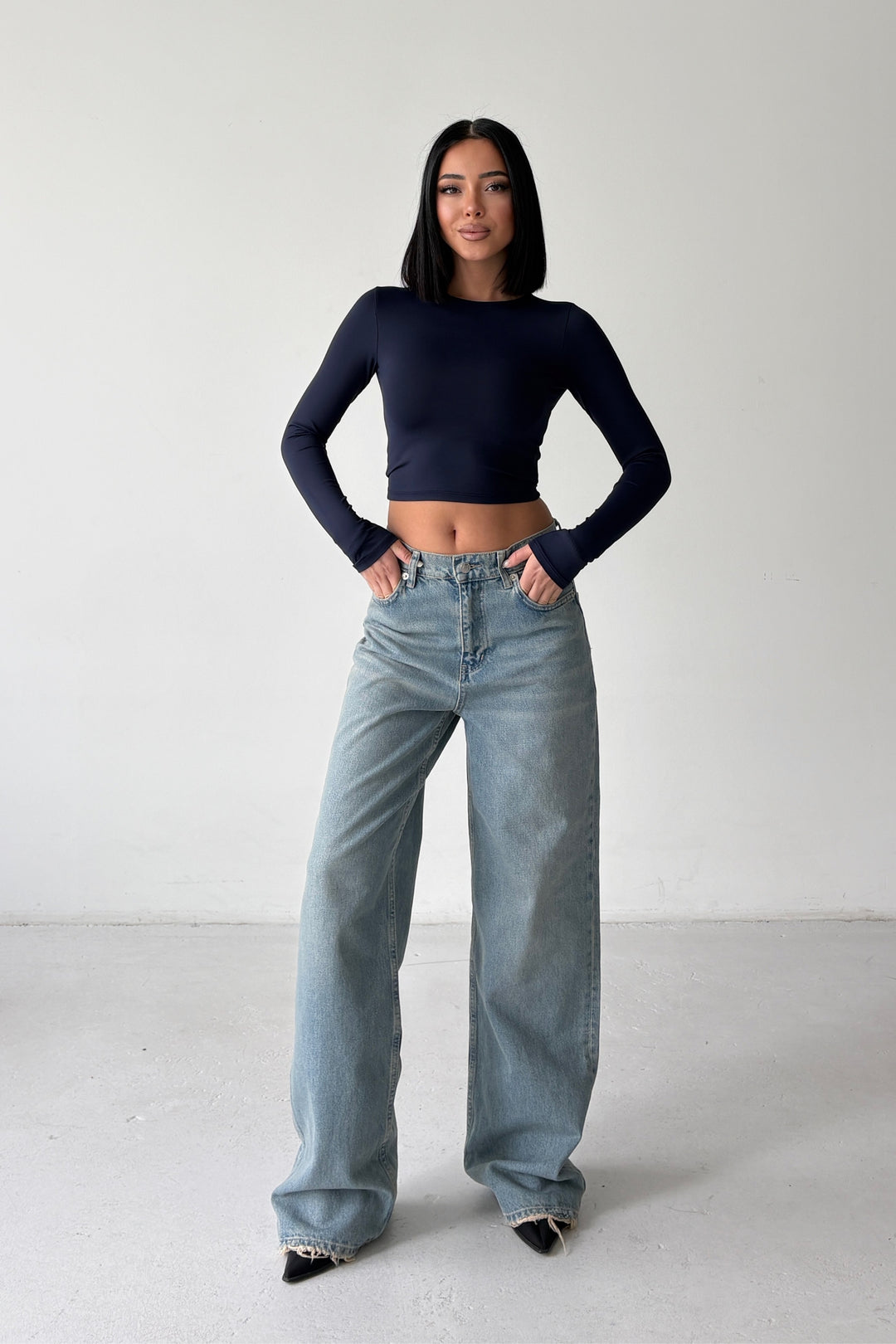 Routines Washed Straight Jeans - Light Blue 3749