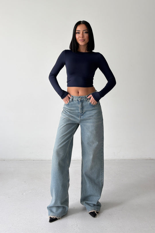 Routines Washed Straight Jeans - Light Blue 3749