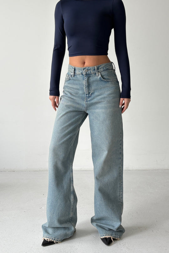 Routines Washed Straight Jeans - Light Blue 3749