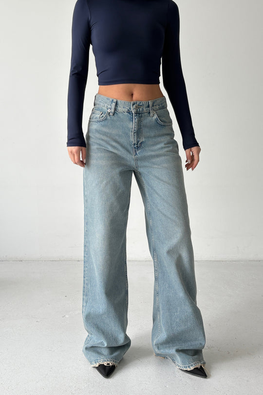 Routines Washed Straight Jeans - Light Blue 3749