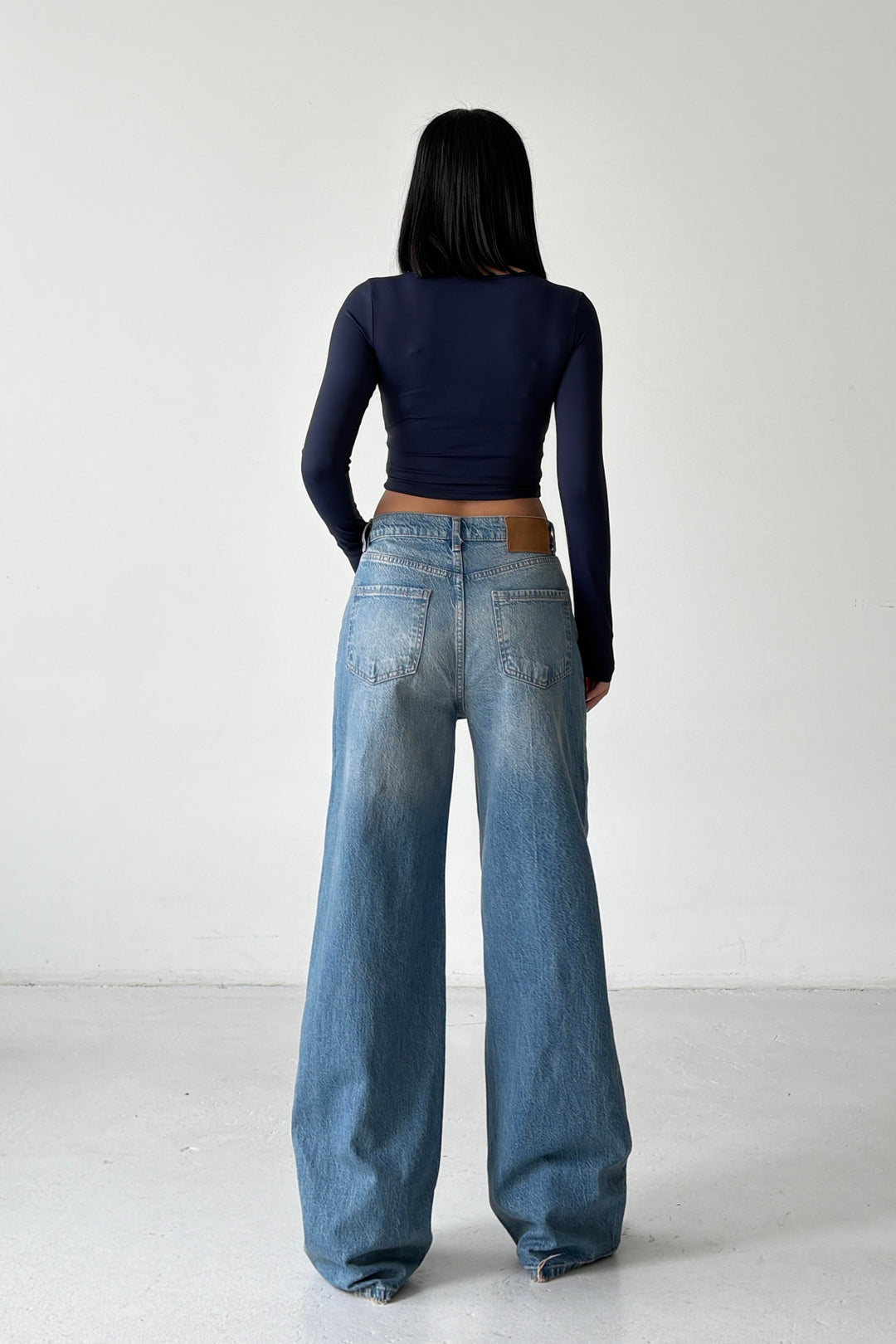 Routines Washed Straight Jeans - Mid Blue 3623