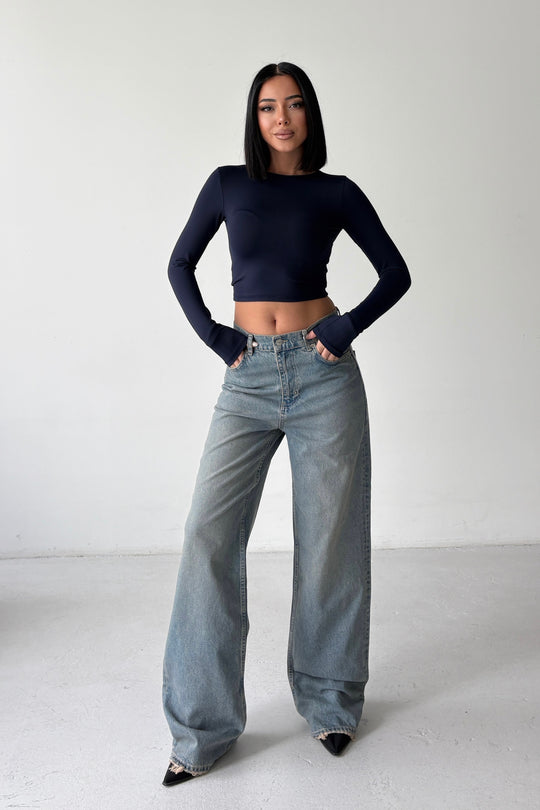 Routines Washed Straight Jeans - Vintage Blue 3733