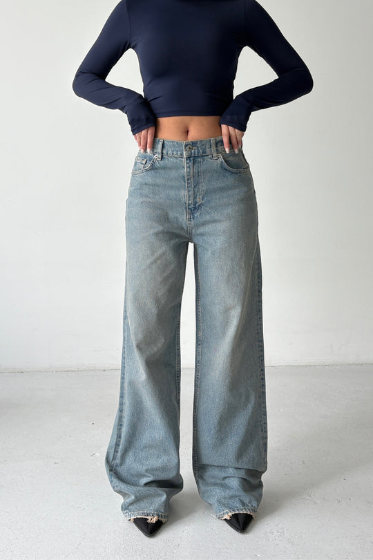 Routines Washed Straight Jeans - Vintage Blue 3733