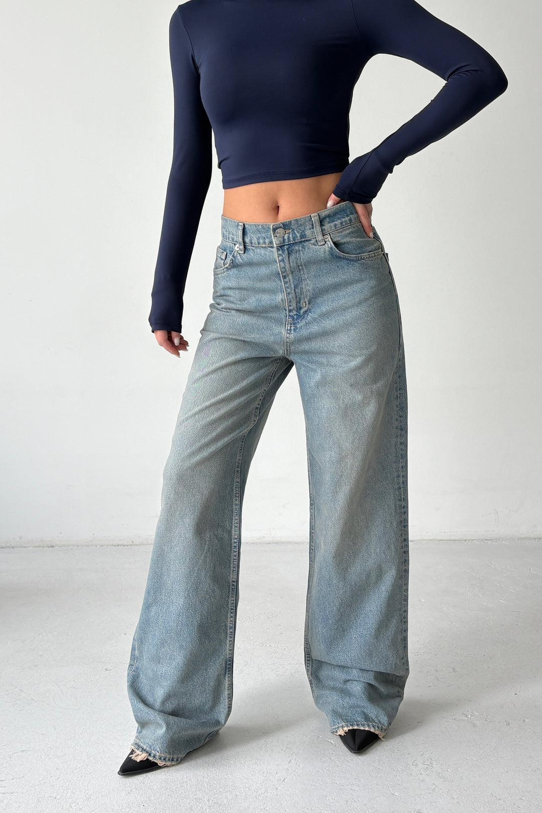 Routines Washed Straight Jeans - Vintage Blue 3733