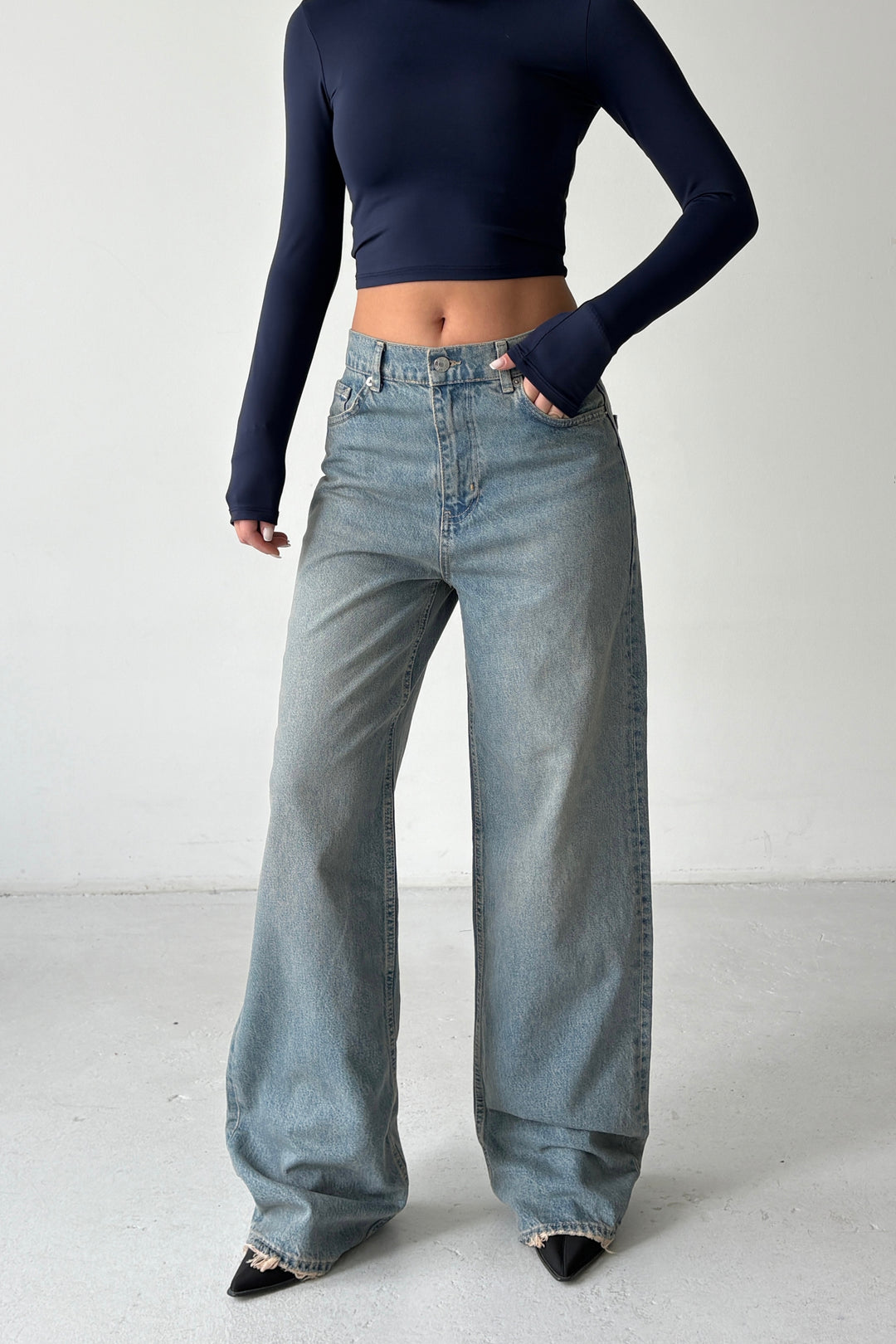 Routines Washed Straight Jeans - Vintage Blue 3733