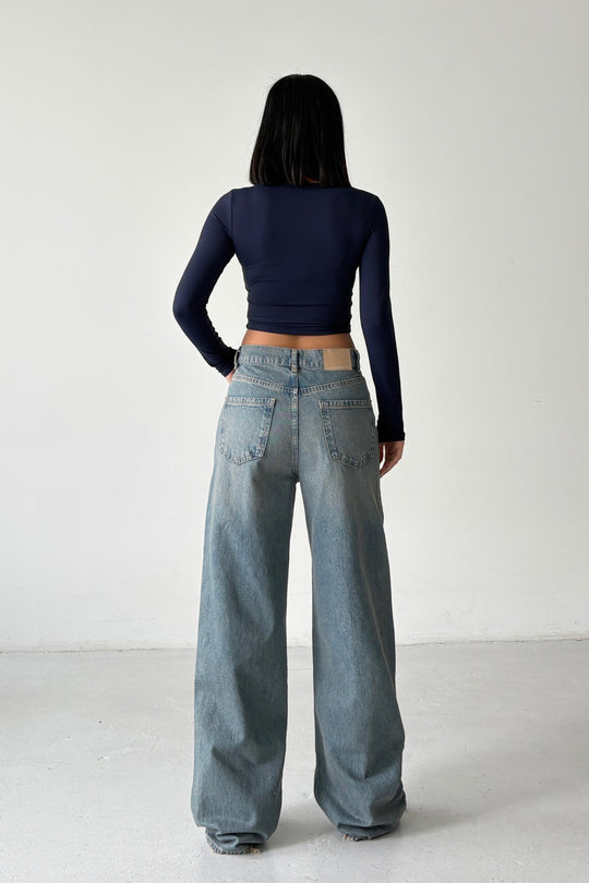 Routines Washed Straight Jeans - Vintage Blue 3733