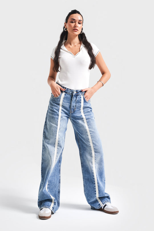 Routines Washed Striped Jeans 3794-4S5 - ROUTINES