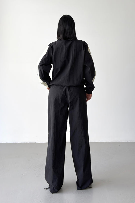 Routines Windbreaker Striped Tracksuit - Black 7011