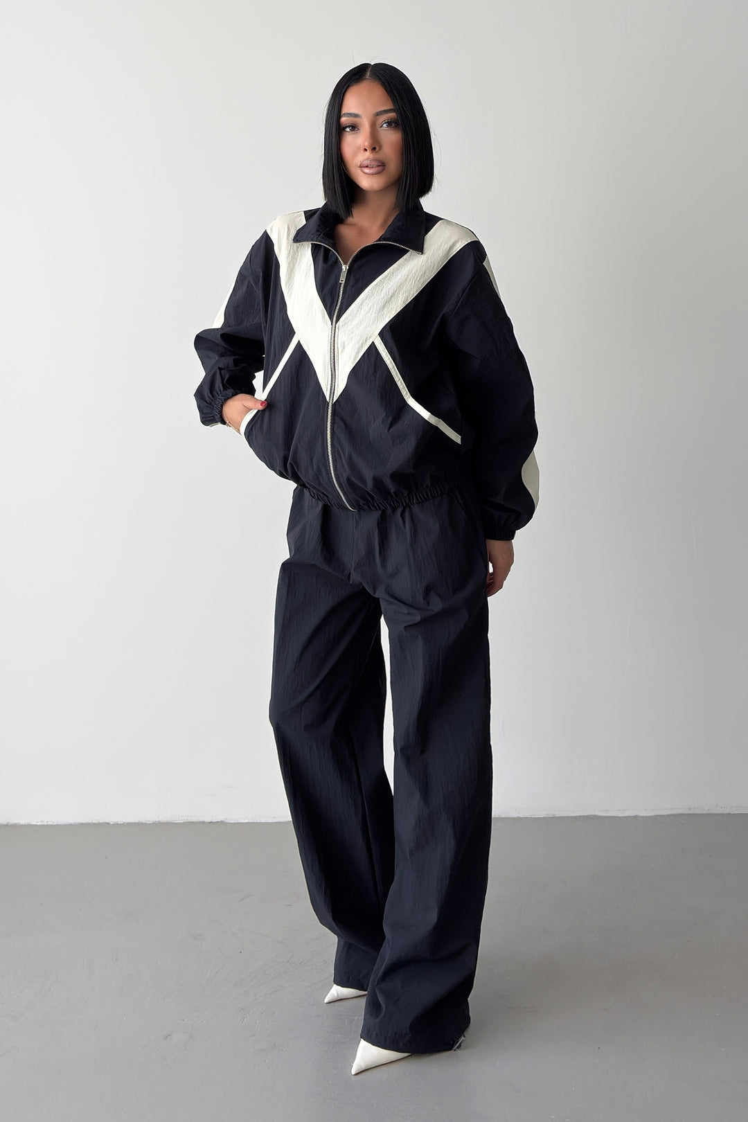 Routines Windbreaker Striped Tracksuit - Dark Blue 7011