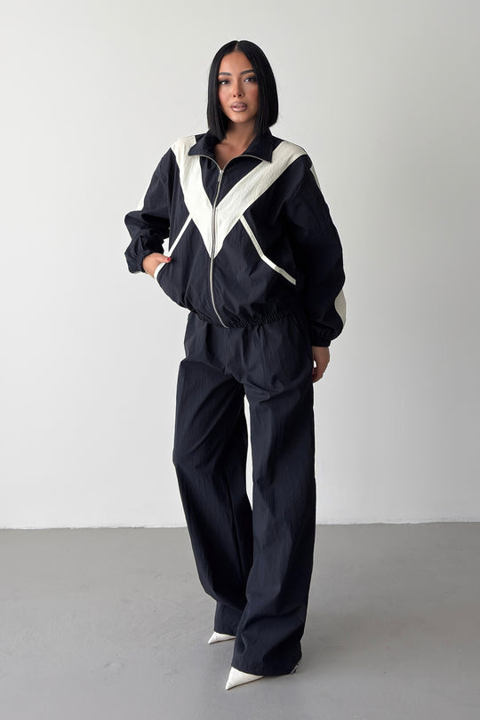 Routines Windbreaker Striped Tracksuit - Dark Blue 7011