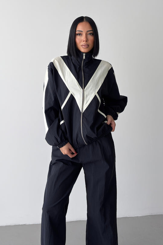 Routines Windbreaker Striped Tracksuit - Dark Blue 7011