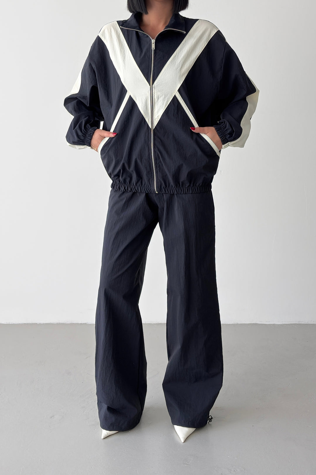 Routines Windbreaker Striped Tracksuit - Dark Blue 7011