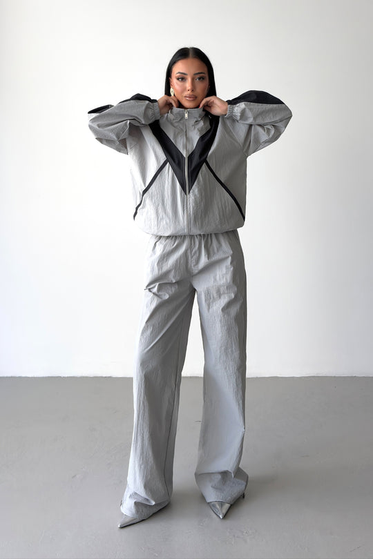 Routines Windbreaker Striped Tracksuit - Grey 7011
