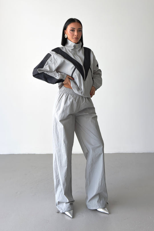 Routines Windbreaker Striped Tracksuit - Grey 7011