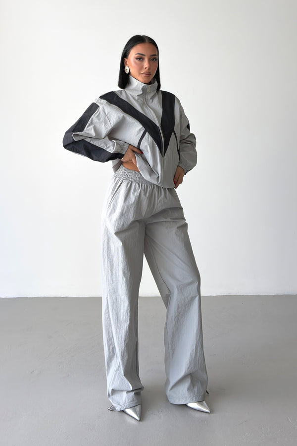 Routines Windbreaker Striped Tracksuit - Grey 7011