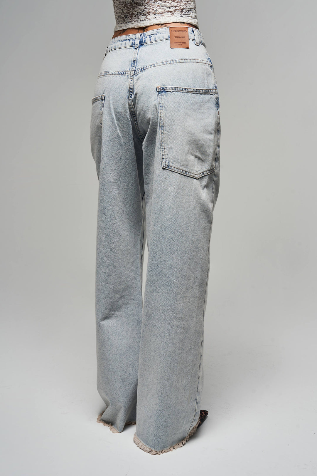 Routines Zipper Baggy Jeans - Washed Blue 3842 - ROUTINES