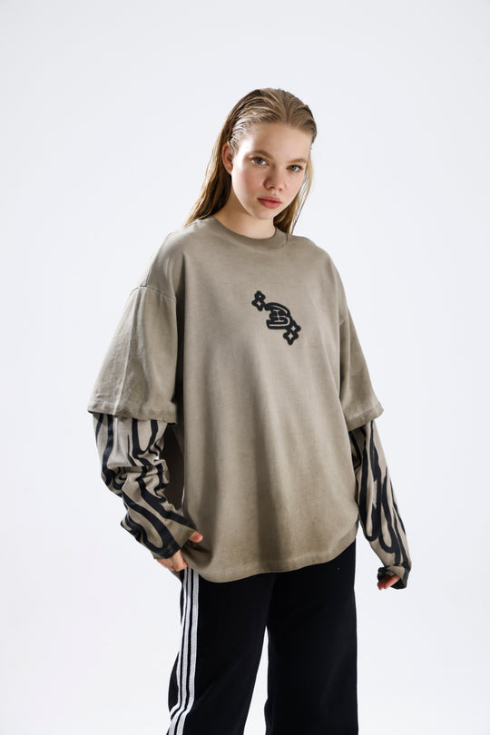 Routines Acid Washed Longsleeves Shirt - Beige 1914 - ROUTINES