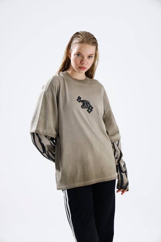 Routines Acid Washed Longsleeves Shirt - Beige 1914 - ROUTINES