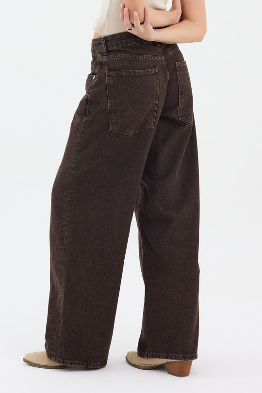 Routines Baggy Straight Jeans - Washed Brown 5242 - ROUTINES