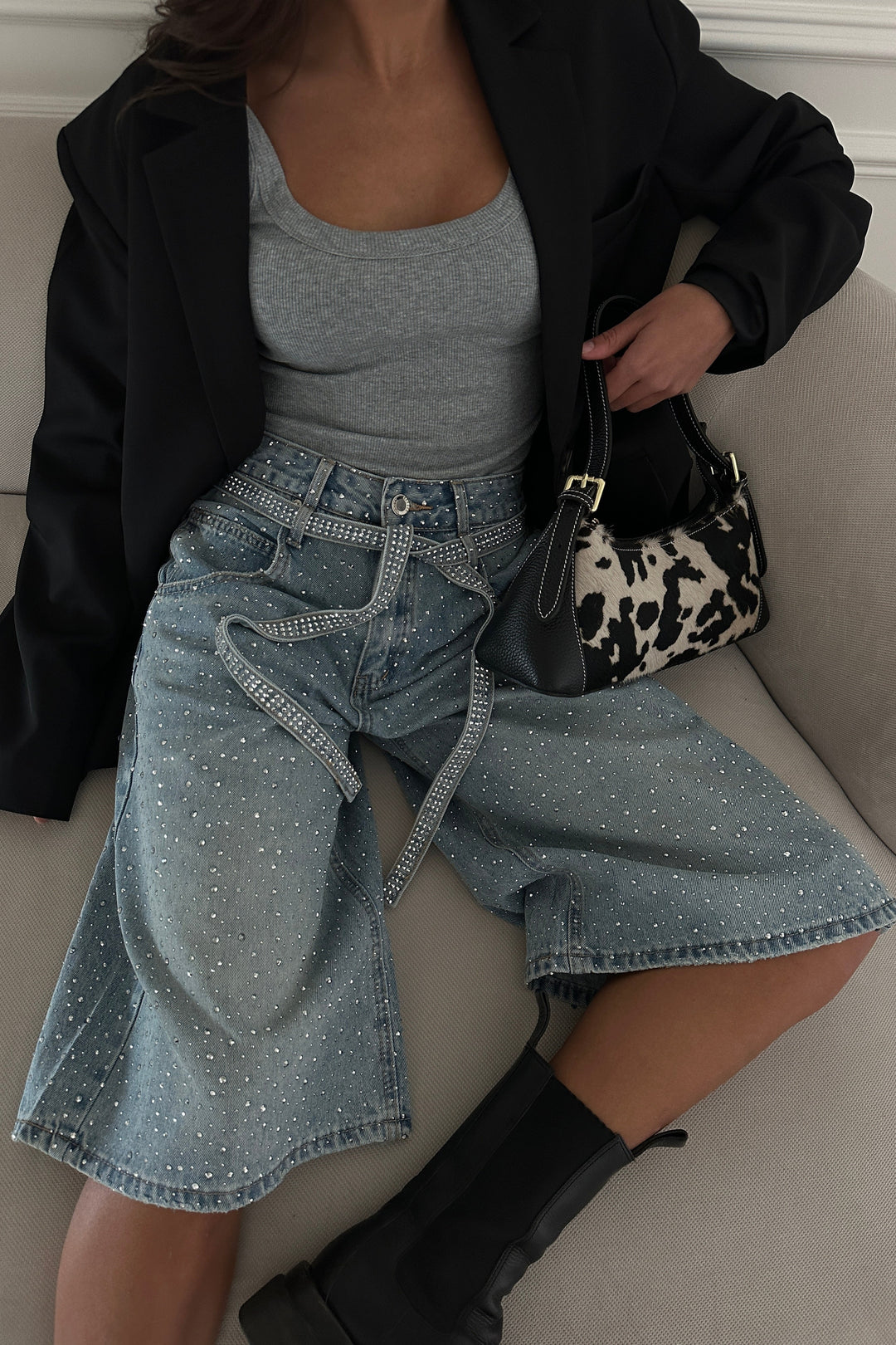 Routines Belted Diamonds Jorts 3387 Jeans Routines Fashion