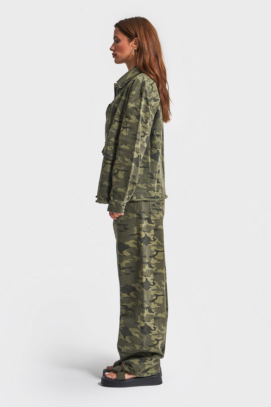 Routines Camouflage Oversized Denim Jacket 3473 - ROUTINES