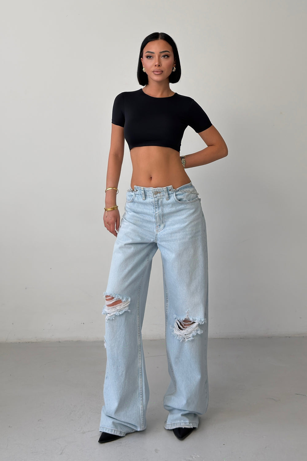 Routines Chain Detail Ripped Jeans 1539-1 - ROUTINES