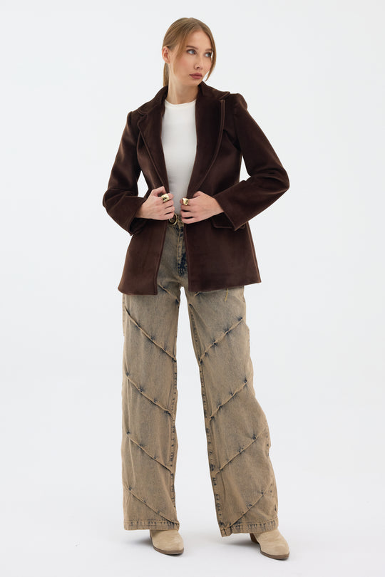 Routines Furry Blazer - Brown 9777 - ROUTINES