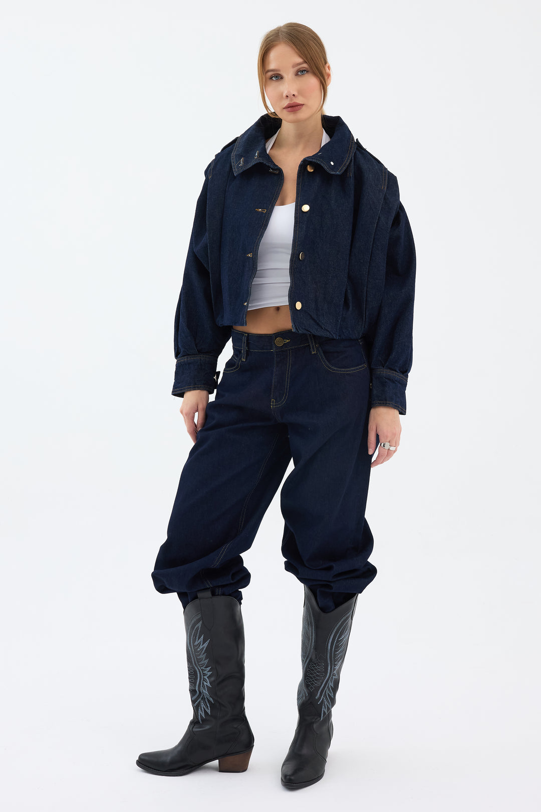 Routines Layer Denim Bomber Jacket 2054 - ROUTINES