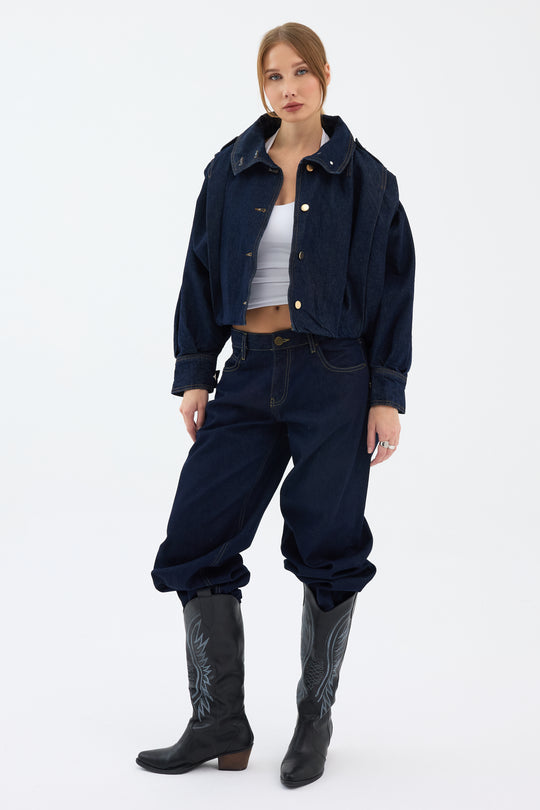 Routines Layer Denim Bomber Jacket 2054 - ROUTINES