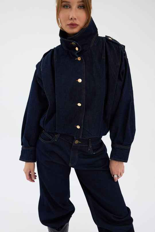 Routines Layer Denim Bomber Jacket 2054 - ROUTINES