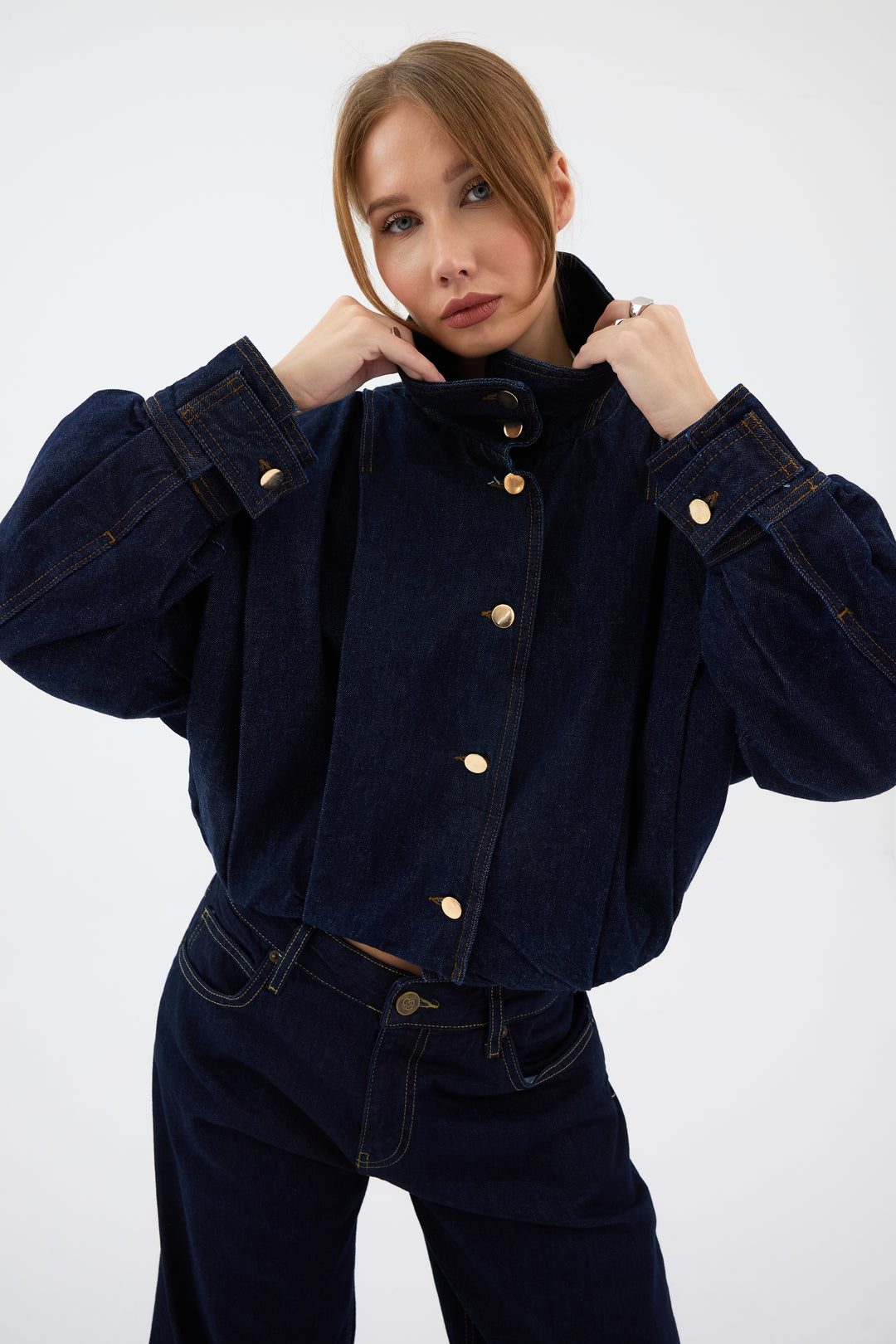 Routines Layer Denim Bomber Jacket 2054 - ROUTINES
