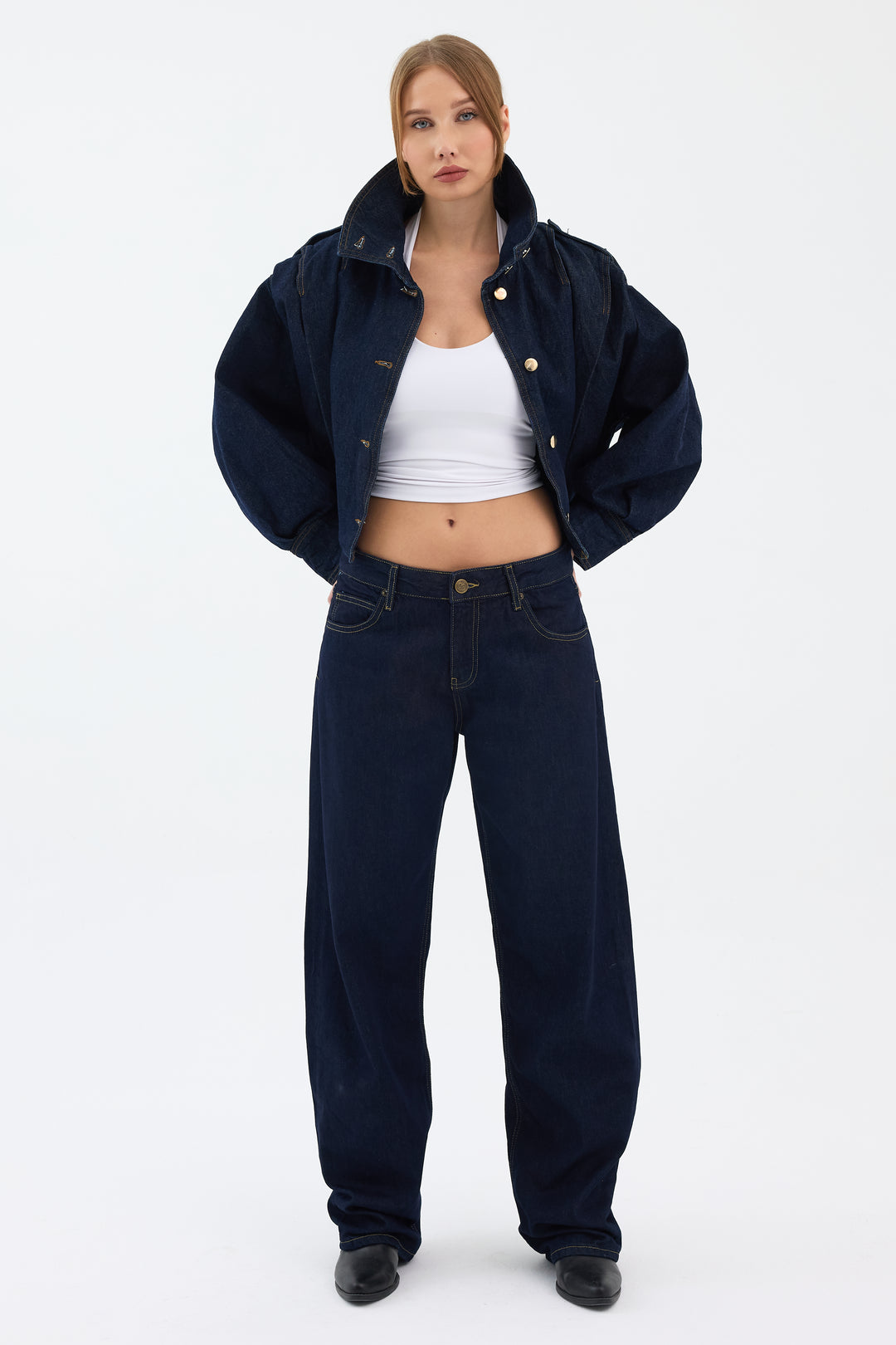 Routines Layer Denim Bomber Jacket 2054 - ROUTINES