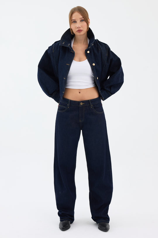 Routines Layer Denim Bomber Jacket 2054 - ROUTINES