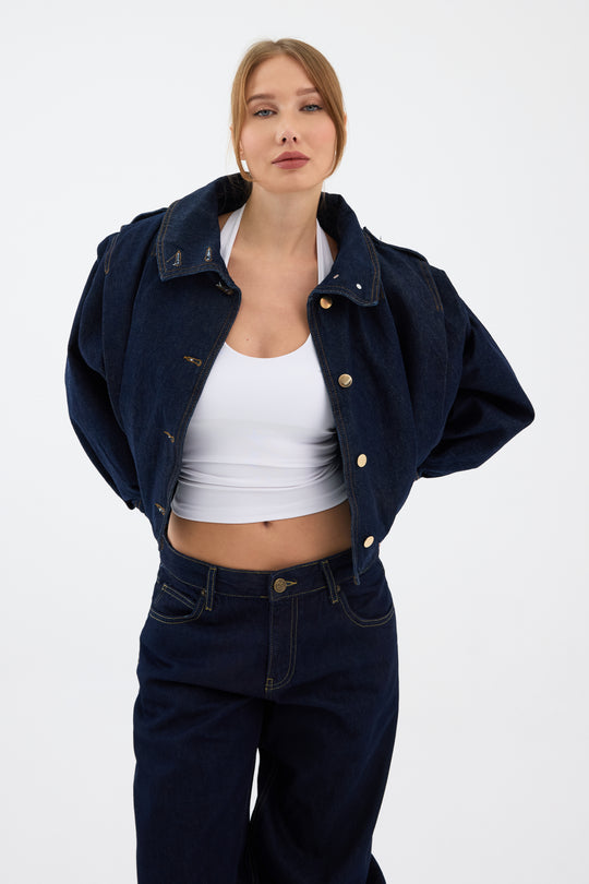 Routines Layer Denim Bomber Jacket 2054 - ROUTINES