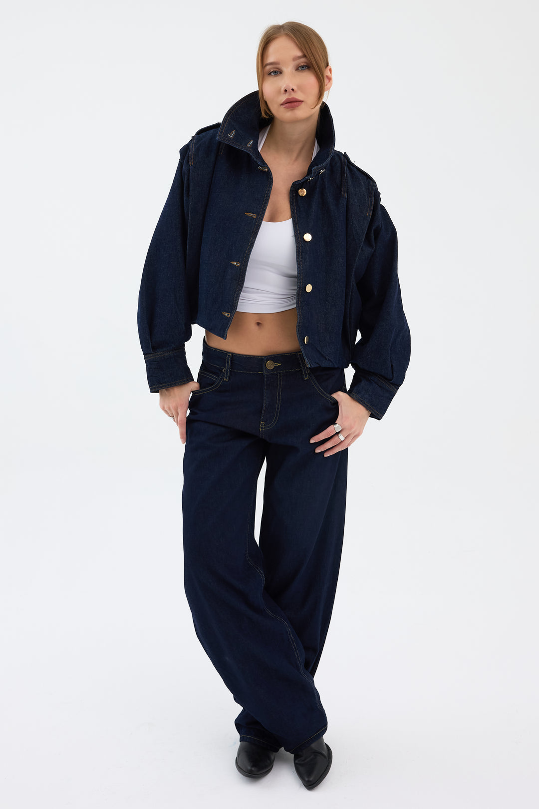 Routines Layer Denim Bomber Jacket 2054 - ROUTINES