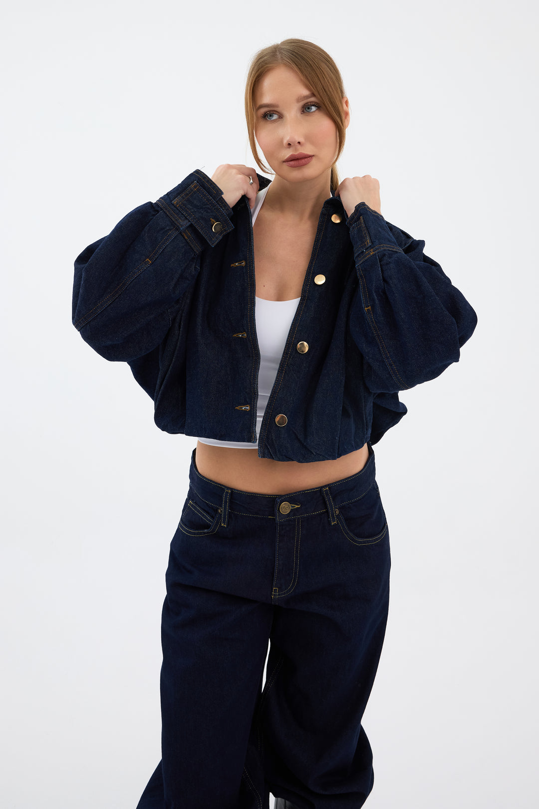 Routines Layer Denim Bomber Jacket 2054 - ROUTINES