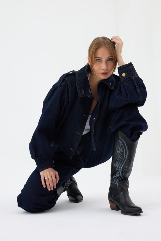 Routines Layer Denim Bomber Jacket 2054 - ROUTINES