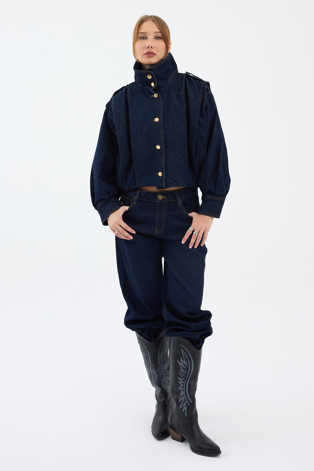 Routines Layer Denim Bomber Jacket 2054 - ROUTINES
