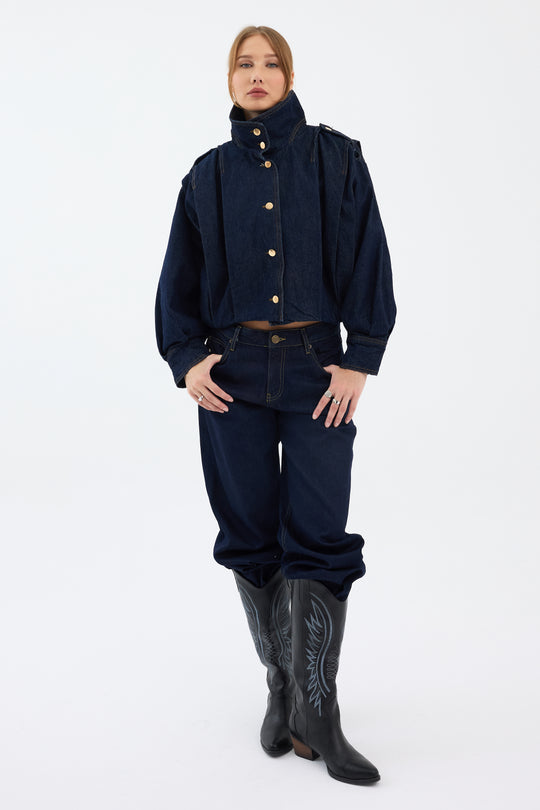 Routines Layer Denim Bomber Jacket 2054 - ROUTINES
